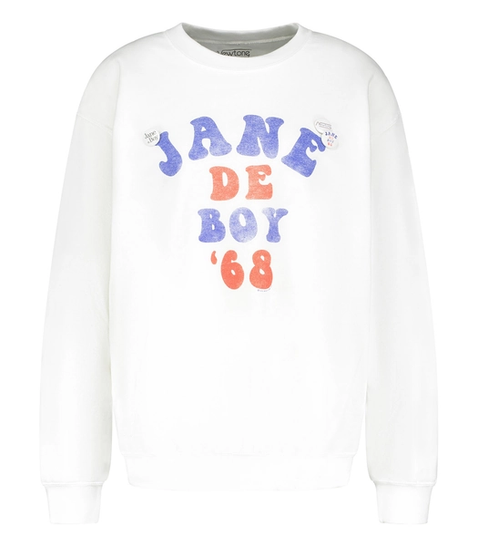 Sweat-shirt Roller Jane de Boy '68 Blanc/Bleu/Rouge Newtone - Jane de Boy