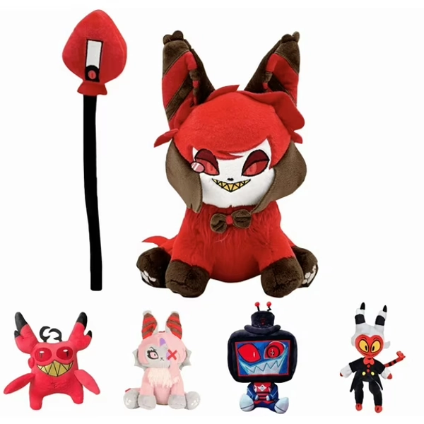 Hazbin - Hotel Cute Alastor Plush Toy Anime Merchandise Doll for Fans Soft Stuffed Toy Sofa & Bedroom Decoration Birthday & Holiday Gifts - (Alastor|11.8")