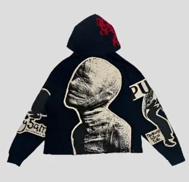 Goth Hoodie Y2K Retro Mummy Print Oversized