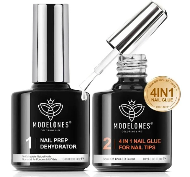 Modelones 4-in-1 Multi-Functional Nail Glue Gel Nail Extension Enhancement Set