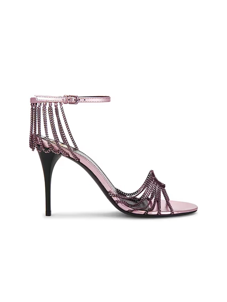 Saint Laurent Babylone Chain Sandal in Kitty Pink | FWRD