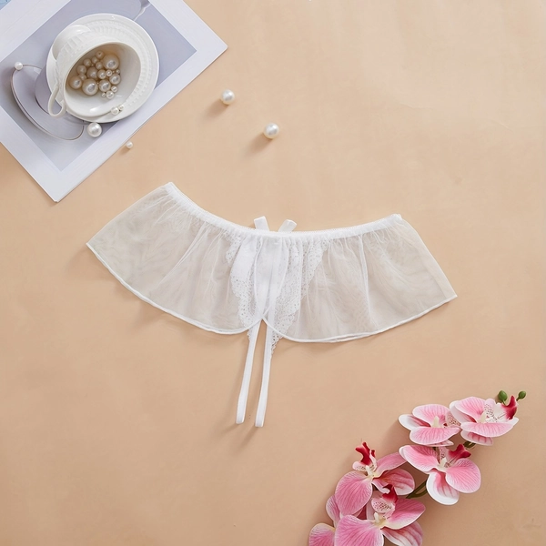 Open-Crotch Non-Slip Sexy Women'S Panties, Sensual Lace Sheer Mesh Underwear, Panty Skirt Integrated Romantic Temptation Style