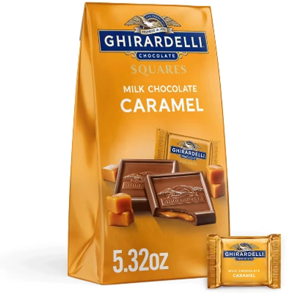 Ghirardelli Milk Chocolate Candy SQUARES with Caramel Filling - 5.32oz