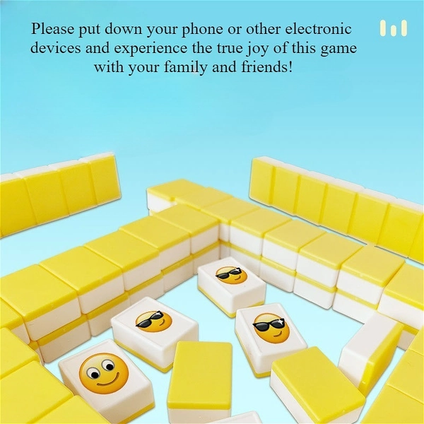 Mahjong fun game set,  pattern, suitable for outdoor use, convenient to carry.