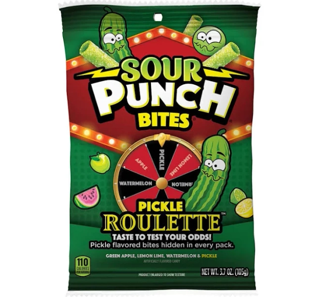 Sour Punch Pickle Roulette Bites Candy