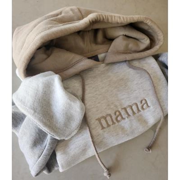 Women's Cropped Color Block Embroidered Hoodie- Mama- Dad- Grandma- Bride- Personalized- Custom