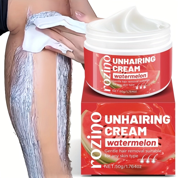 ROZINO Watermelon - 5-Minute Quick Hair Removal, Gentle & Non-Irritating, Alcohol-Free, for Armpits, Legs, Arms, Private Parts, Chest