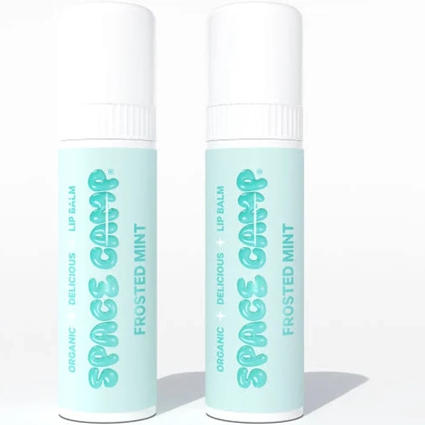 Space Camp Wellness Jumbo Lip Balm Frosted Mint Organic Flavored Balm (2 Pack)