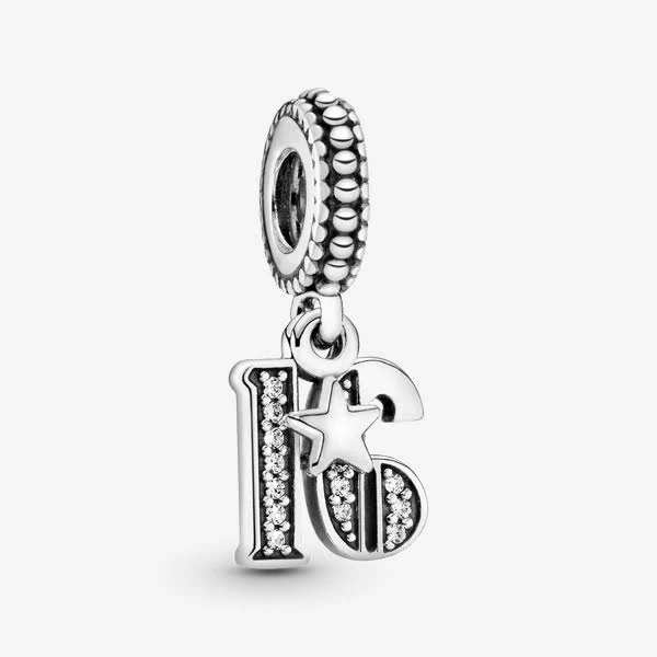Pandora Women's Sterling Silver 16 Years of Love Charm