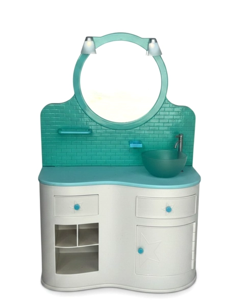 American Girl Bathroom Vanity Retired 18" Doll Lights &amp; Sound Tested G1748