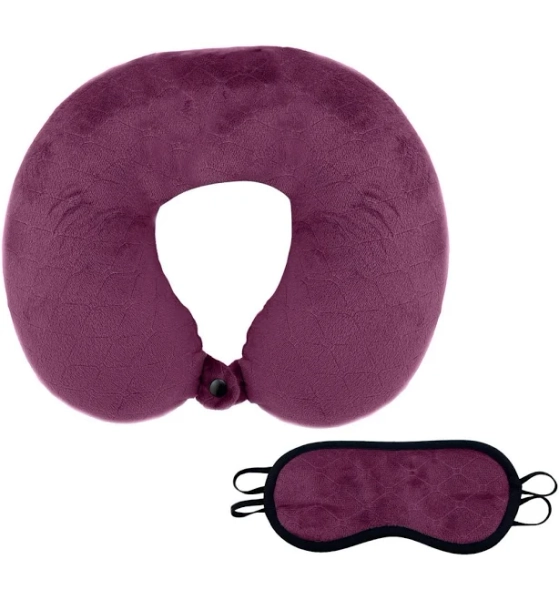 Pursonic Memory Foam Travel Pillow with Sleep Mask