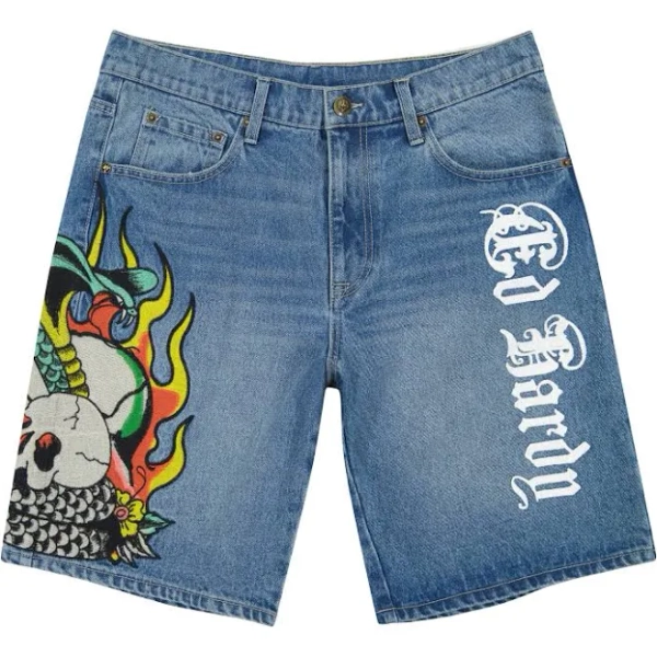Ed Hardy Men's Fire Cobra Skater Shorts