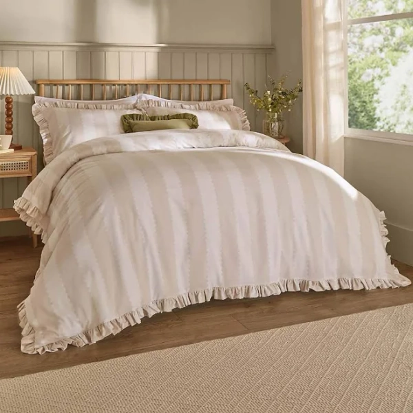 Wylder Birdie Stripe Ruffle Duvet Cover Set