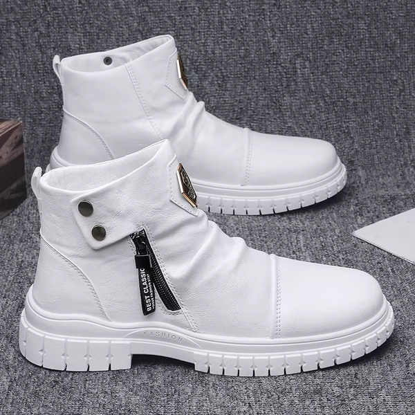 PU Leather Men Chelsea Boots White Vintage Boots for Men Casual Comfort Male Business Shoes Motorcycle Sports Man Shoes - AliExpress 322