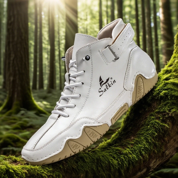 Handmade Outdoor Men Boots Men Casual Leather Shoes Autumn Retro Breathable Casual Men's Sneakers White Lace Up Ankle Boots - AliExpress 322