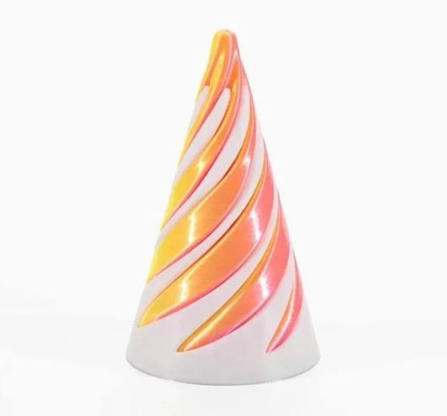 3D Printed Spiral Cone Toy Impossible Pyramid Through Sculpture Through Pyramid Toy Mini Swirl Line Illusion