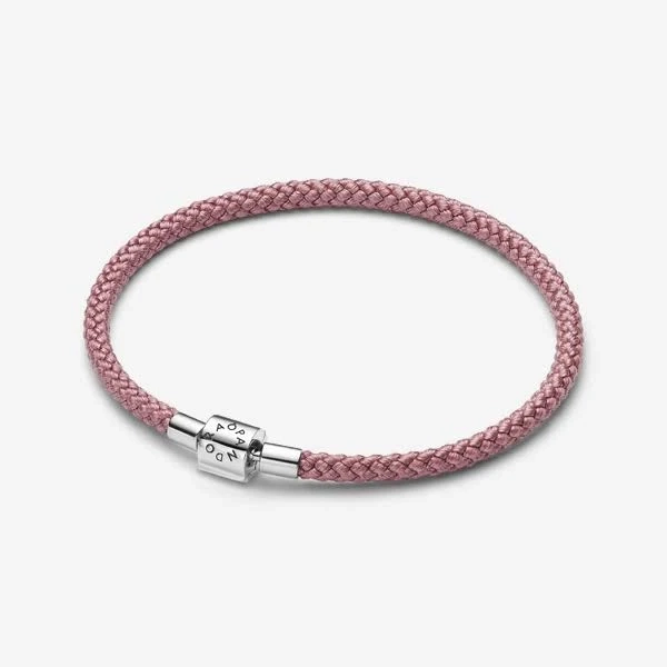 Pandora Sterling Silver Shimmering Pink Cord Bracelet