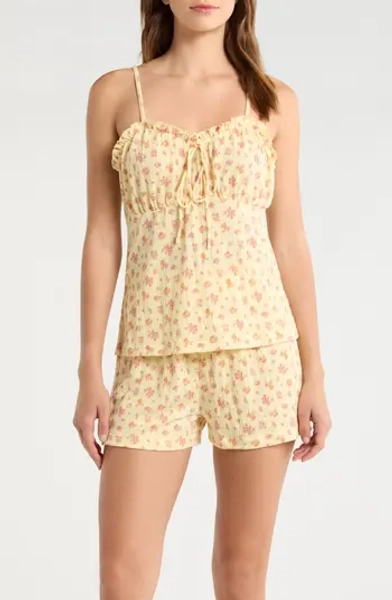 Ruffle Trim Short Pajamas