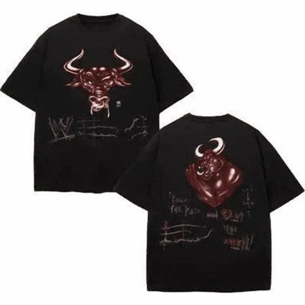 Mygass Wwe x Cactus Jack The Rock Know Your Role T-Shirt,Black Color,Size L, Adult Unisex, Size: Large