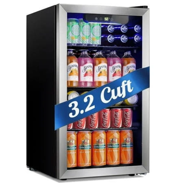 Auseo 3.2 Cu.Ft Beverage Refrigerator