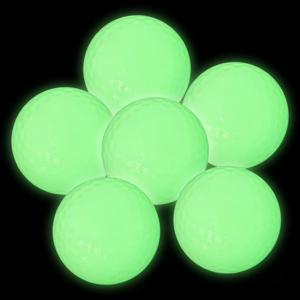 6-Pack Glowing Golf Balls Light up, Green Fluorescence Goff Balls Glow in the Dark for Outdoor Sports, Luminous Balls for Golf, Ball Game Supplies Present Gift for Golf Lovers Golfer
