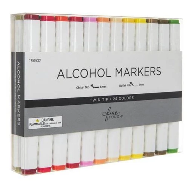 The Fine Touch Twin Tipped Alcohol Markers - 24 Piece Set