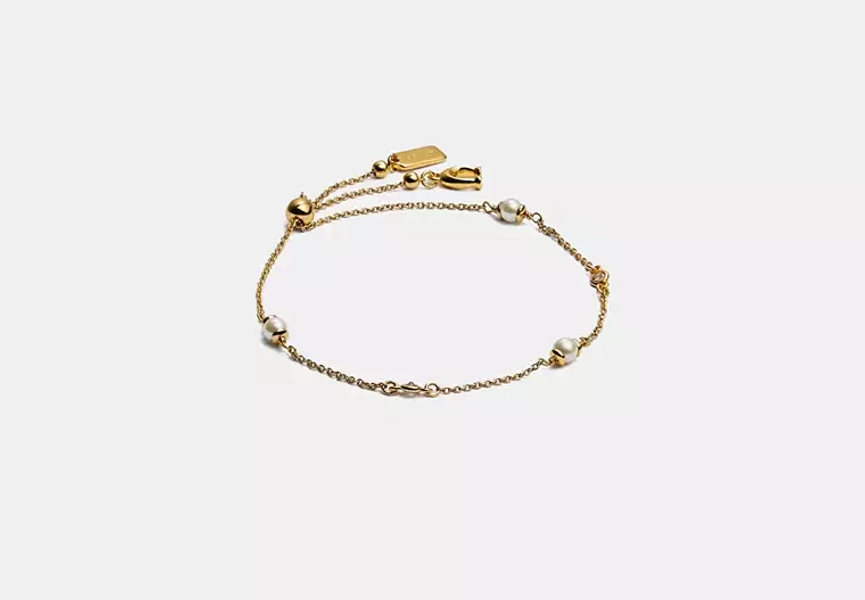 Sculpted C Pearl Slider Bracelet