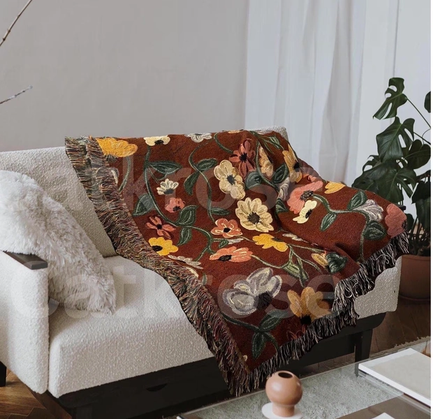 Piano Floral Woven Blanket- TAYLOR SWIFT PIANO FLORALS 