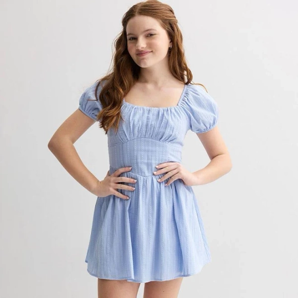 Sea + Skye Girls Puff Sleeve Dress