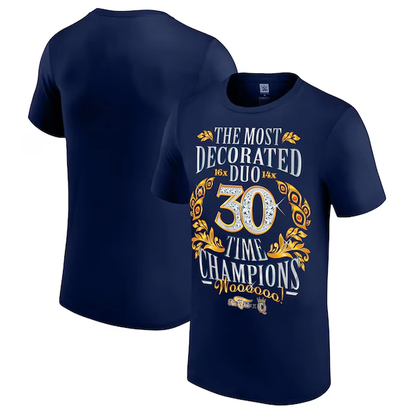 Men's Navy Ric Flair & Charlotte Flair Most Decorated Duo T-Shirt