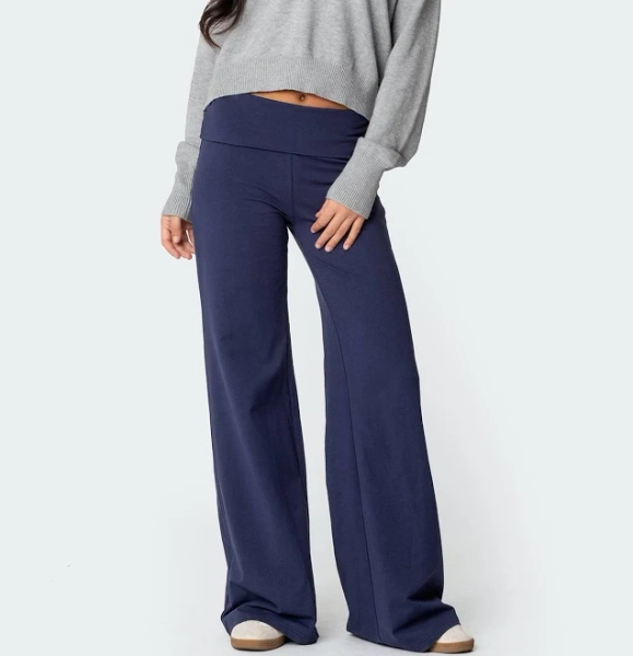 Edikted Women's Wide Leg Fold Over Pants