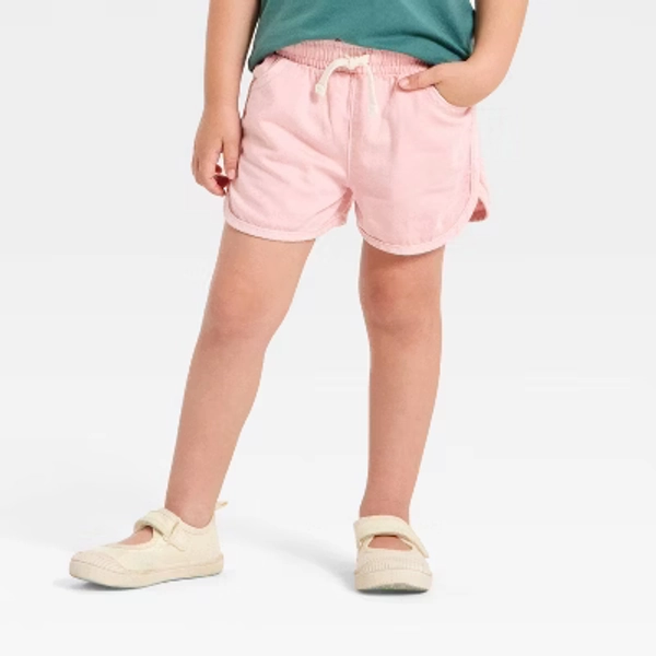 Toddler Girls' Denim Woven Shorts - Cat & Jack™ Pink 4T