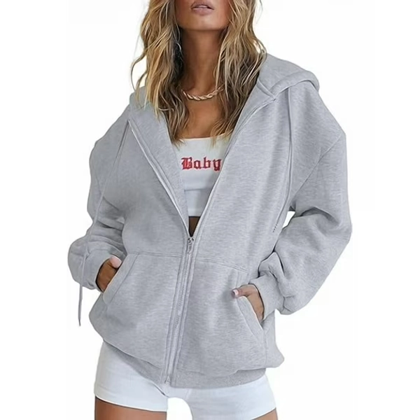 PRETTYGARDEN Women's Zip Up Y2K Hoodies Casual Long Sleeve Track Jackets with Pockets