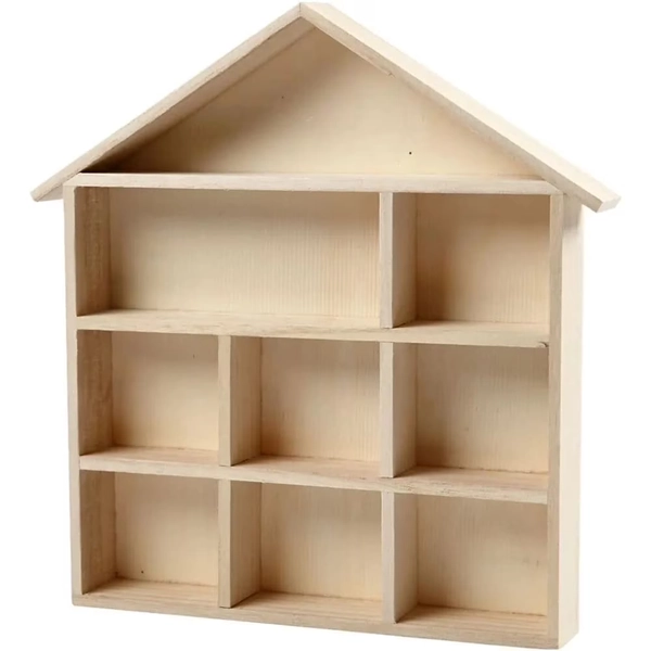 Creativ 100263 House-Shaped Shelving System, Size 26x25,2 cm, H: 3,5 cm, Paulownia, 1pc, Wood - Walmart.com