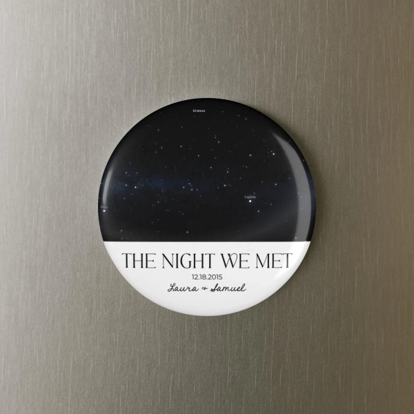 Personalized The Night We Met Magnet, Custom Star Map by Date Fridge Magnet, Constellation Night Sky Map Wedding Anniversary Gift For Couple