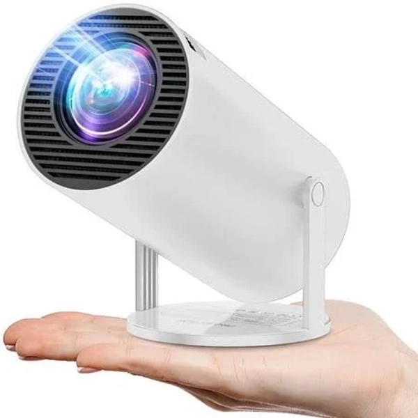 Projector 4K 1080p Support, Mini Projector Smart for Movie Projection Compatible with Phone- White, Size: 4.69 x 5.28 x 8.6