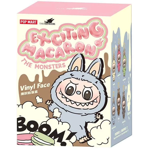 POP MART The Monsters - Tasty Macarons Vinyl Face Blind Box, Random Design Action Figures Collectible Toys Home Decorations, Single Box