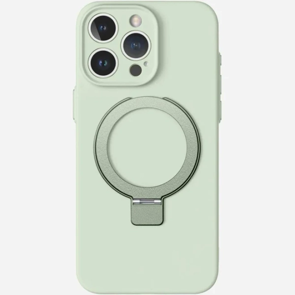 Best iPhone 14 Silicone Case with Stand - MagSafe Compatible Mint Green