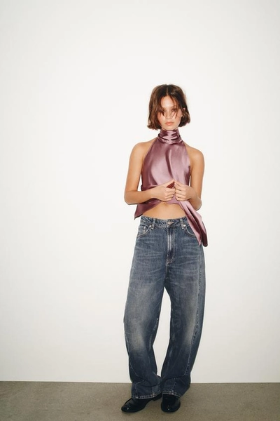TRF MID-RISE BAGGY BARREL JEANS