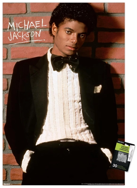 Michael Jackson - Brick Wall Wall Poster with Push Pins, 22.375" x 34" - Walmart.com