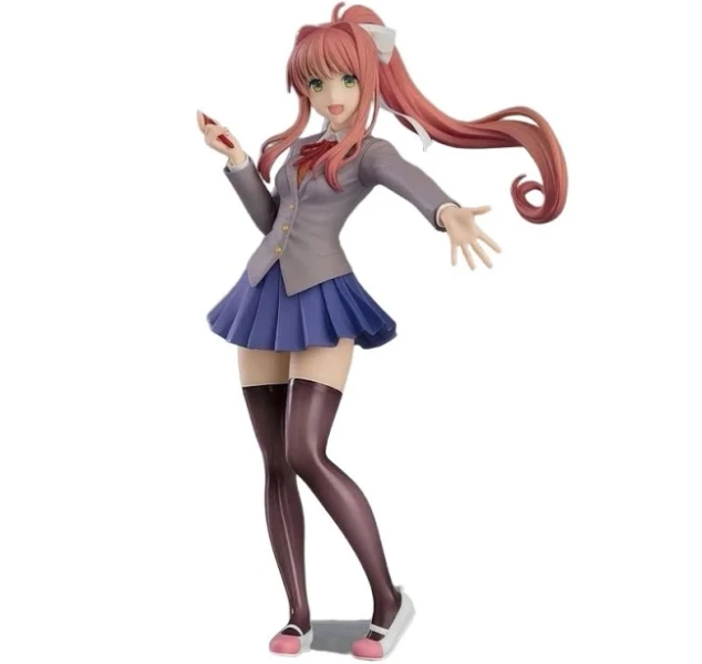 Beautiful Girl Doki Doki Literature Club Figurine Decoration Monica School Uniform Standing Pose