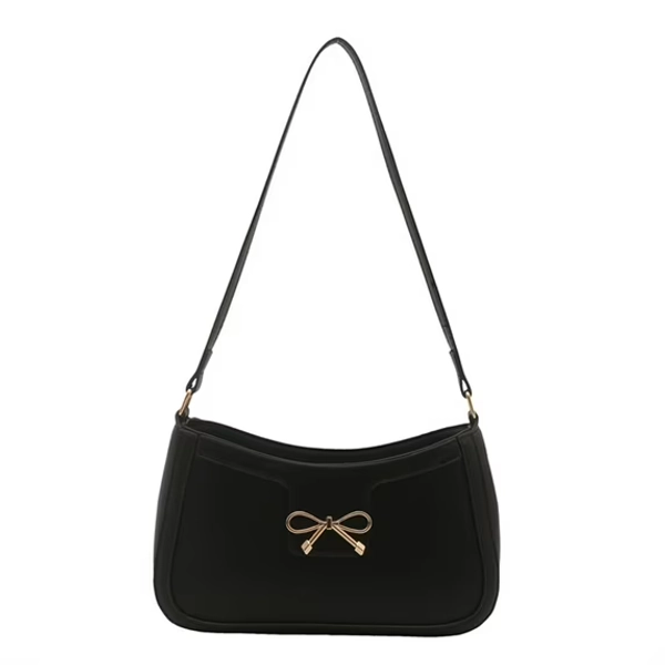 Small Shoulder Bag For Women Bows Design Trendy PU Leather Underarm Purse