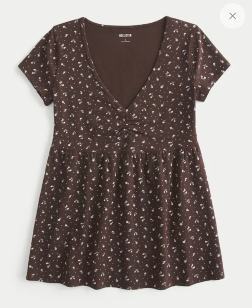 Short Sleeve Banded Babydoll Top