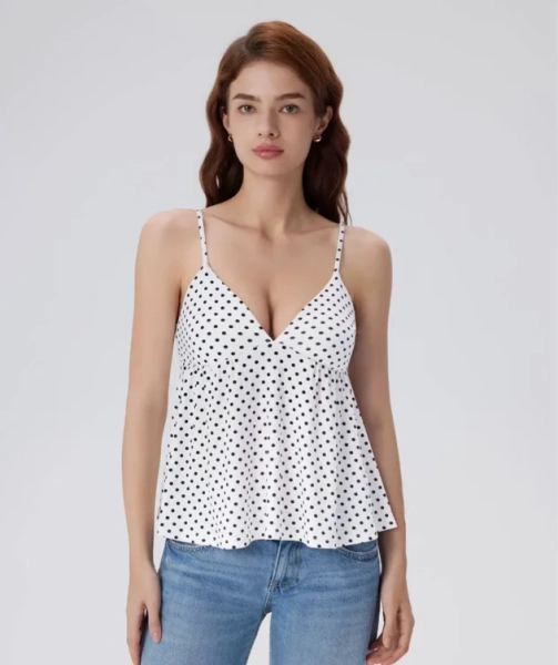 Babydoll Peplum V Neck Tank Tops