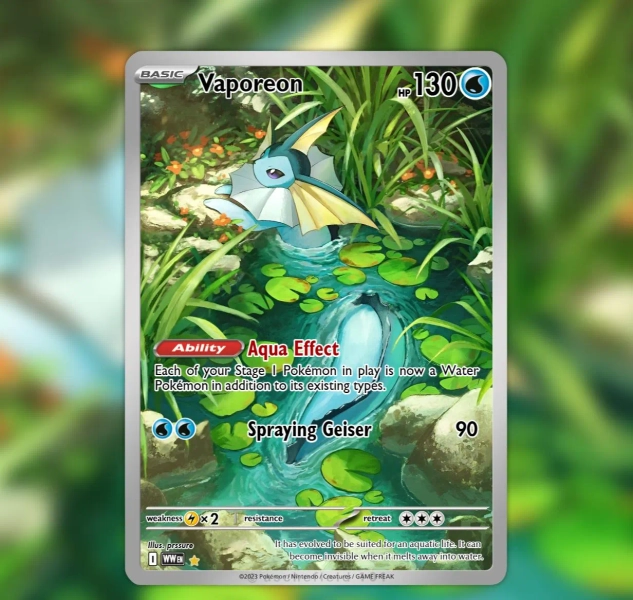 Vaporeon Full Art Proxy Card – Handmade Fan Art