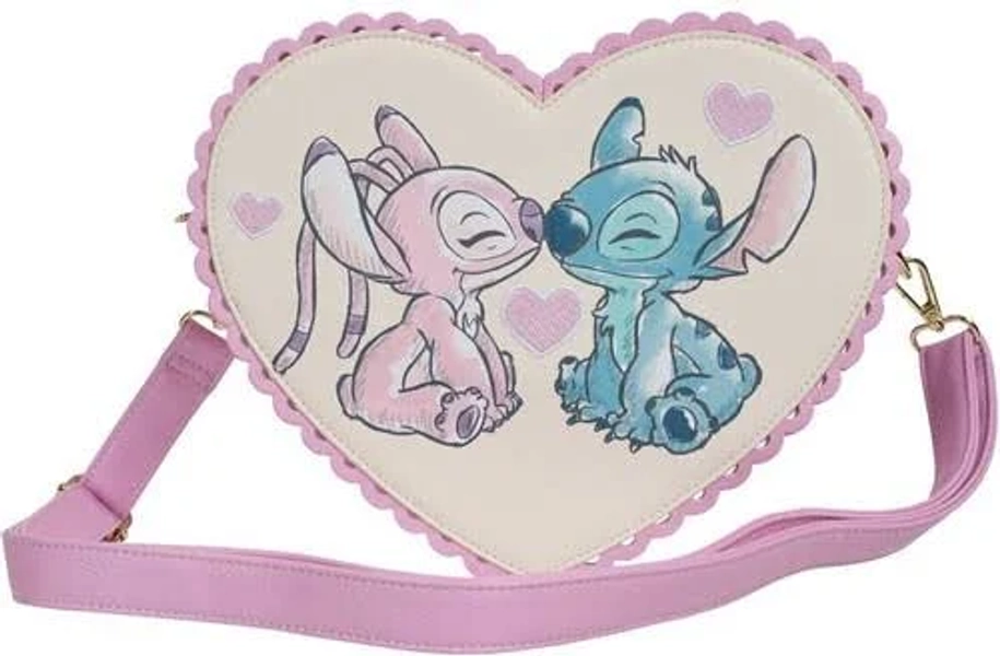 Lilo & Stitch Angel and Stitch Heart Crossbody Purse