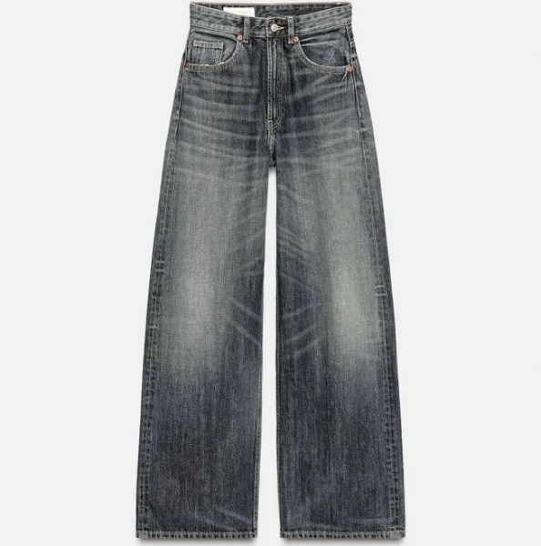 Zara Women's TRF Extra Wide Leg High-Waist Jeans