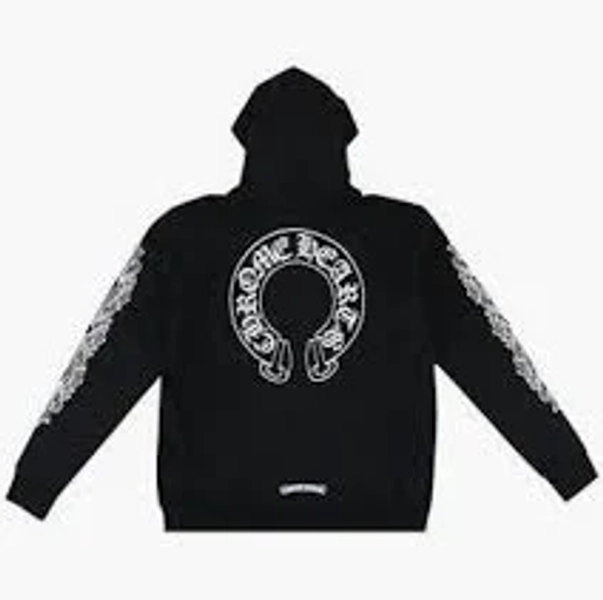 Chrome Hearts Horse Shoe Floral Zip Up Hoodie