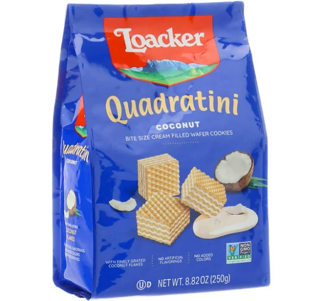 Loacker Quadratini Coconut Wafer Cookies