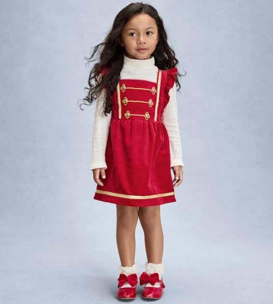 New York City Ballet Girls Embroidered Button Flutter Jumper